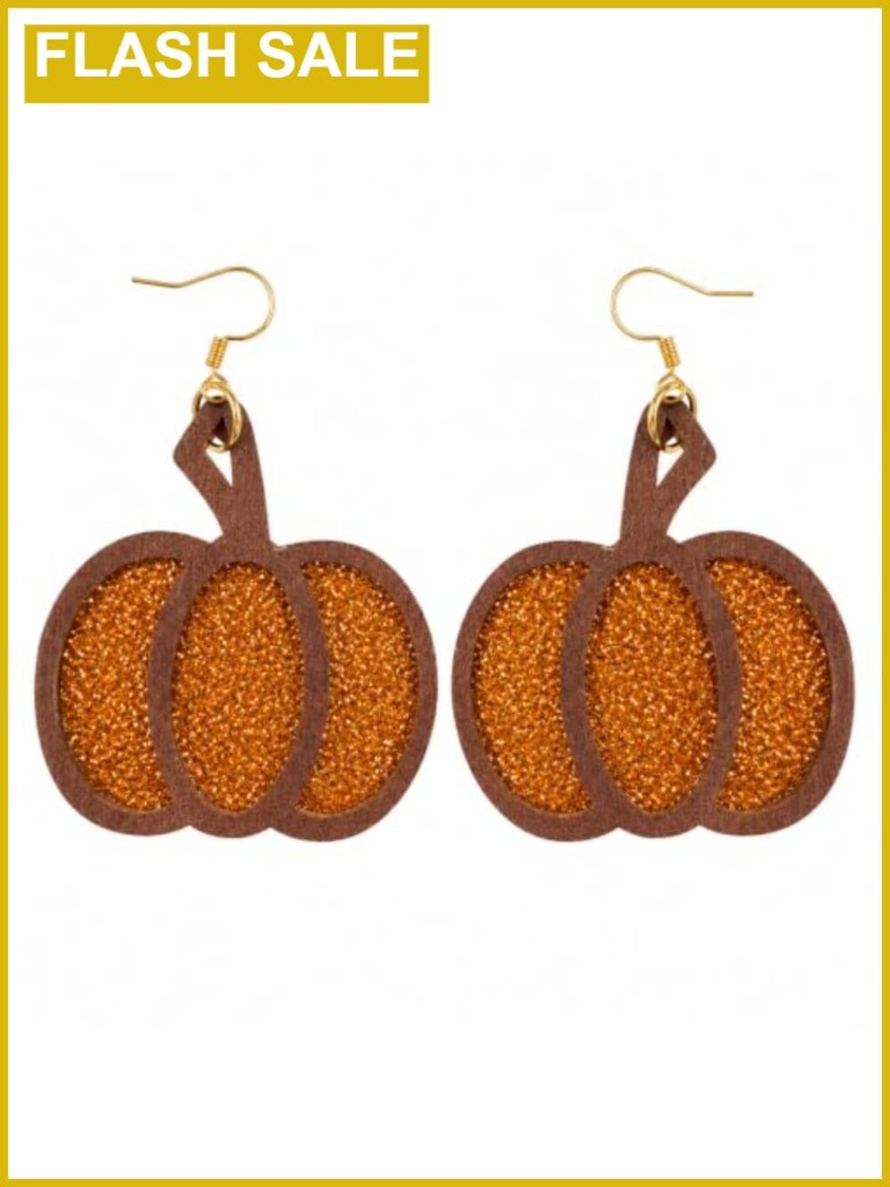 Glitter Pumpkin Fall Earrings Acrylic Metal Drop Dangle Thanksgiving